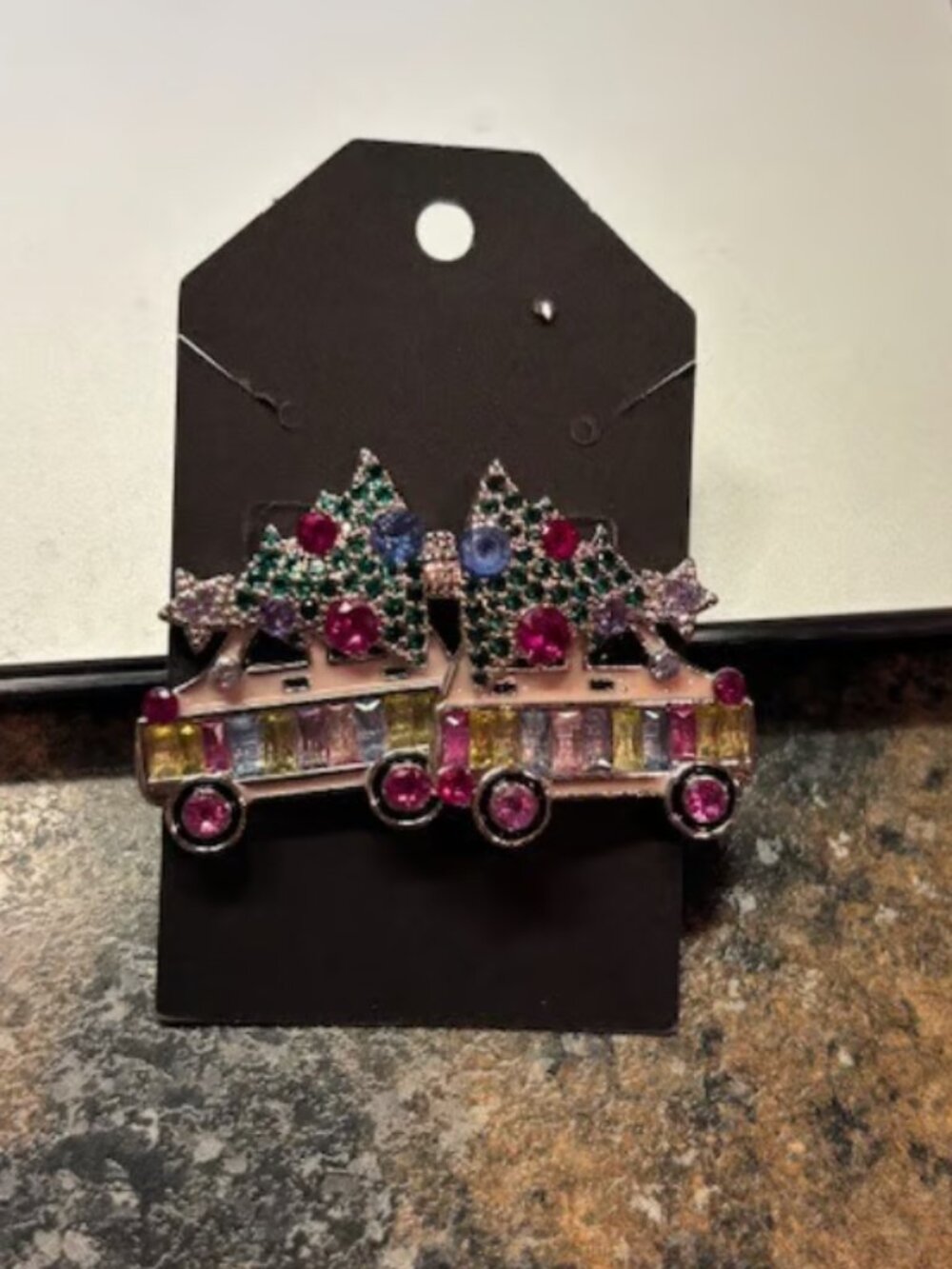 Bomb Party Holiday Statements Earrings RBP5835 "Christmas Vacation" on Rhodium